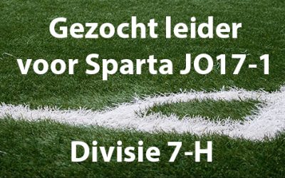 Sparta JO17-1 is op zoek naar leider